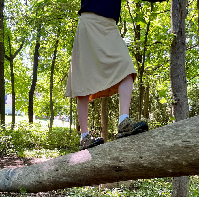 Khaki Below Knee Length Skort