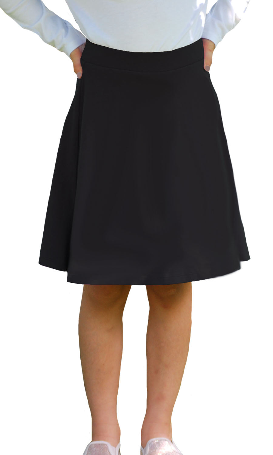 Black Knee Length Skort